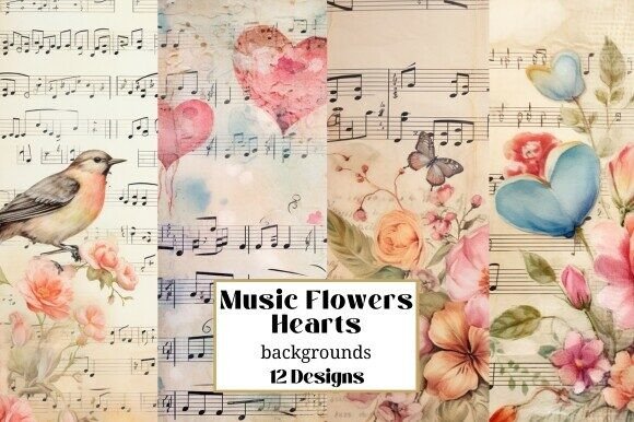12 Hearts Flowers Music Backgrounds for Your Projects