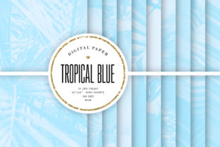 Blue Tropical Digital Paper: Design Versatility