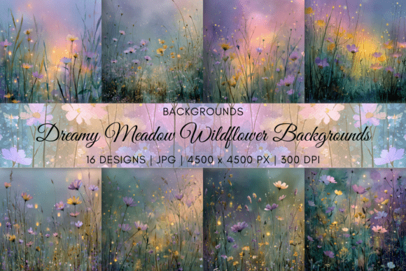 Bring Tranquil Beauty to Your Designs with Dreamy Meadow Wildflower Backgrounds