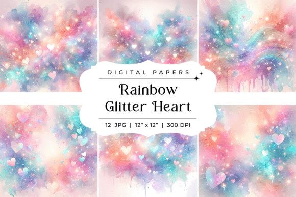 Bringing Sparkle and Joy to Your Designs with Rainbow Glitter Hearts