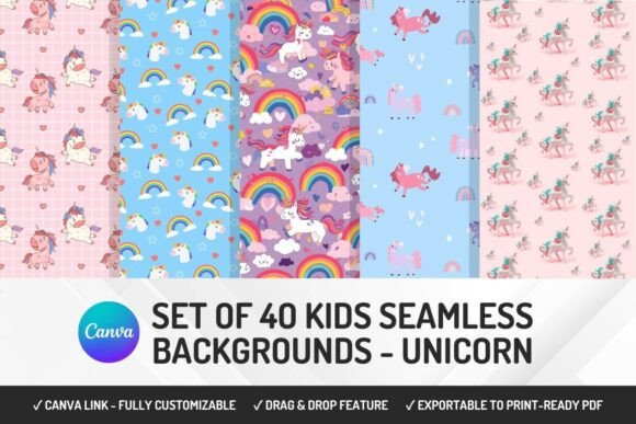 Creative Backgrounds for Kids: 40 Seamless Patterns