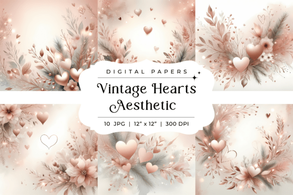 Enchanting Vintage Hearts Aesthetic Backgrounds
