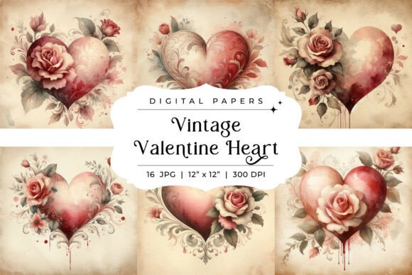 Enchanting Vintage Valentine Heart Backgrounds