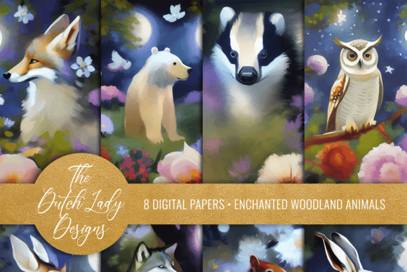 Enchanting Woodland Night Animals Backgrounds