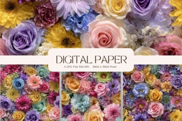 Flower Backgrounds Wall Art Wallpaper_55: A Floral Digital Asset