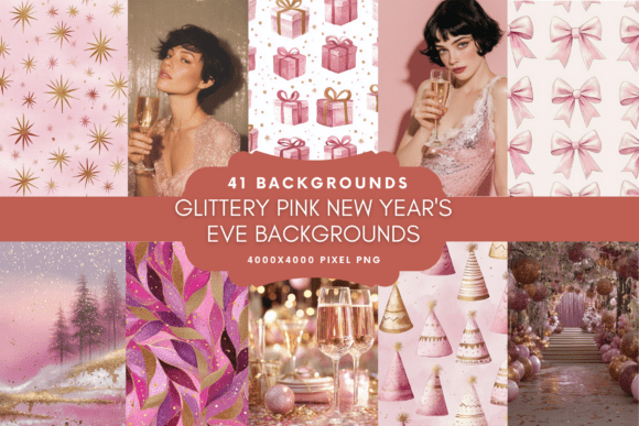 Glittery Pink New Year's Eve Backgrounds: A Designer's Sparkle