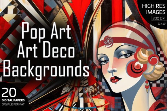 Pop Art Backgrounds Art Deco Style: Bold Digital Assets