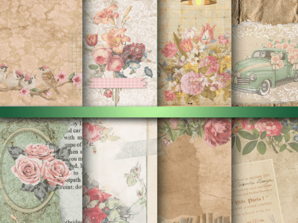 Shabby Floral Backgrounds 12 X 12: A Designer's Dream for Vintage Charm