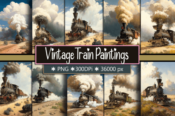 Timeless Charm: Using Vintage Train Oil Painting Backgrounds
