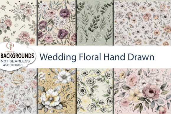 Wedding Floral Hand Drawn Backgrounds: A Designer's Toolkit